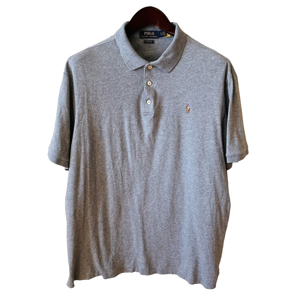 Polo Ralph Lauren Polo Mens XL Gray Classic Fit Short Sleeve‎ Shirt Flesh Pony